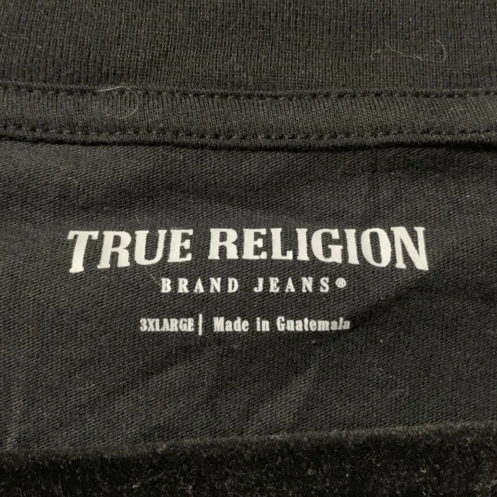 True Religion T-Shirt Mens 3XL 2024 Holiday Wishes Black Graphic EUC